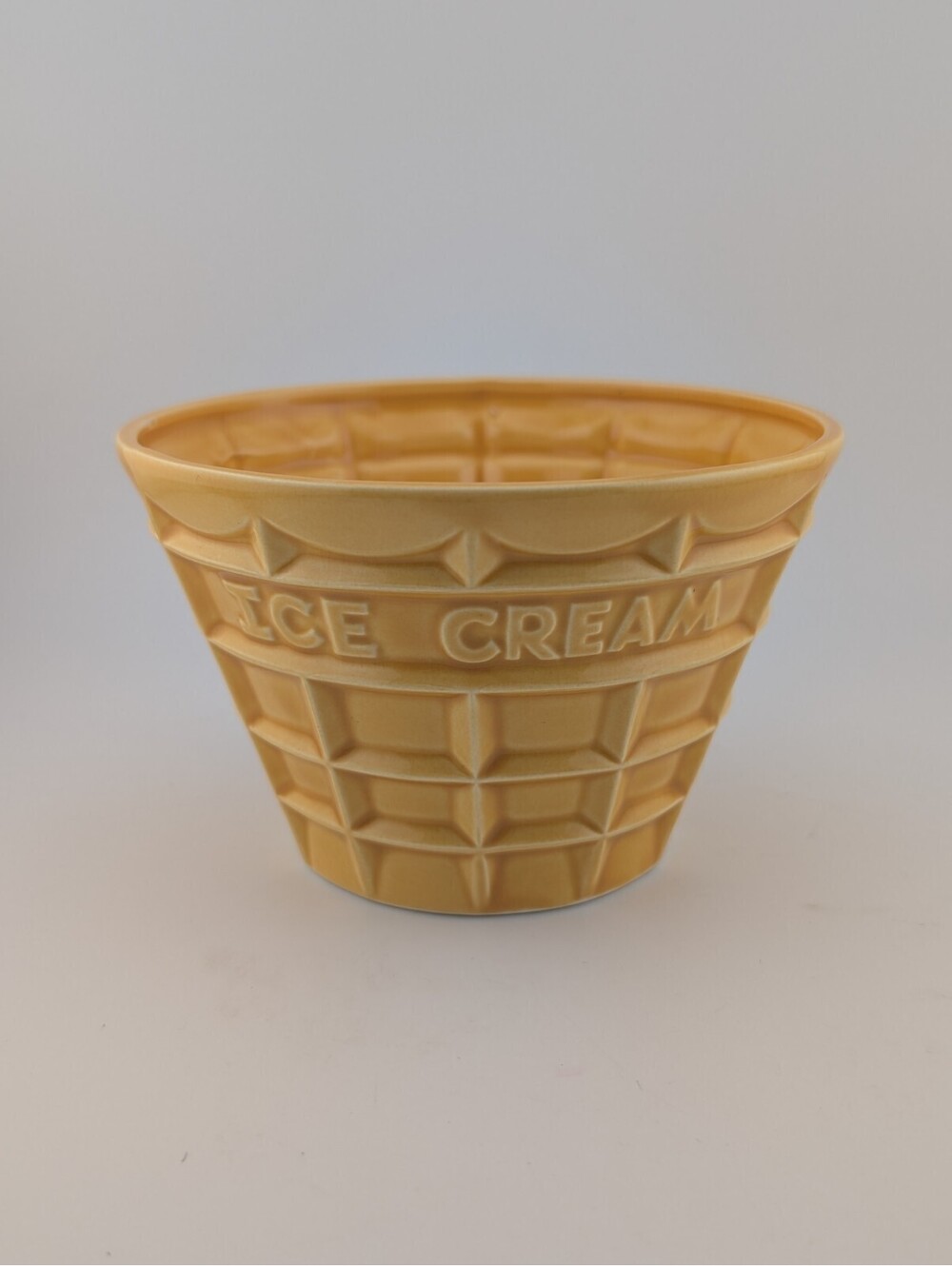 Vintage Ice Cream Bowl Ceramic Cone FTDA Japan 1986